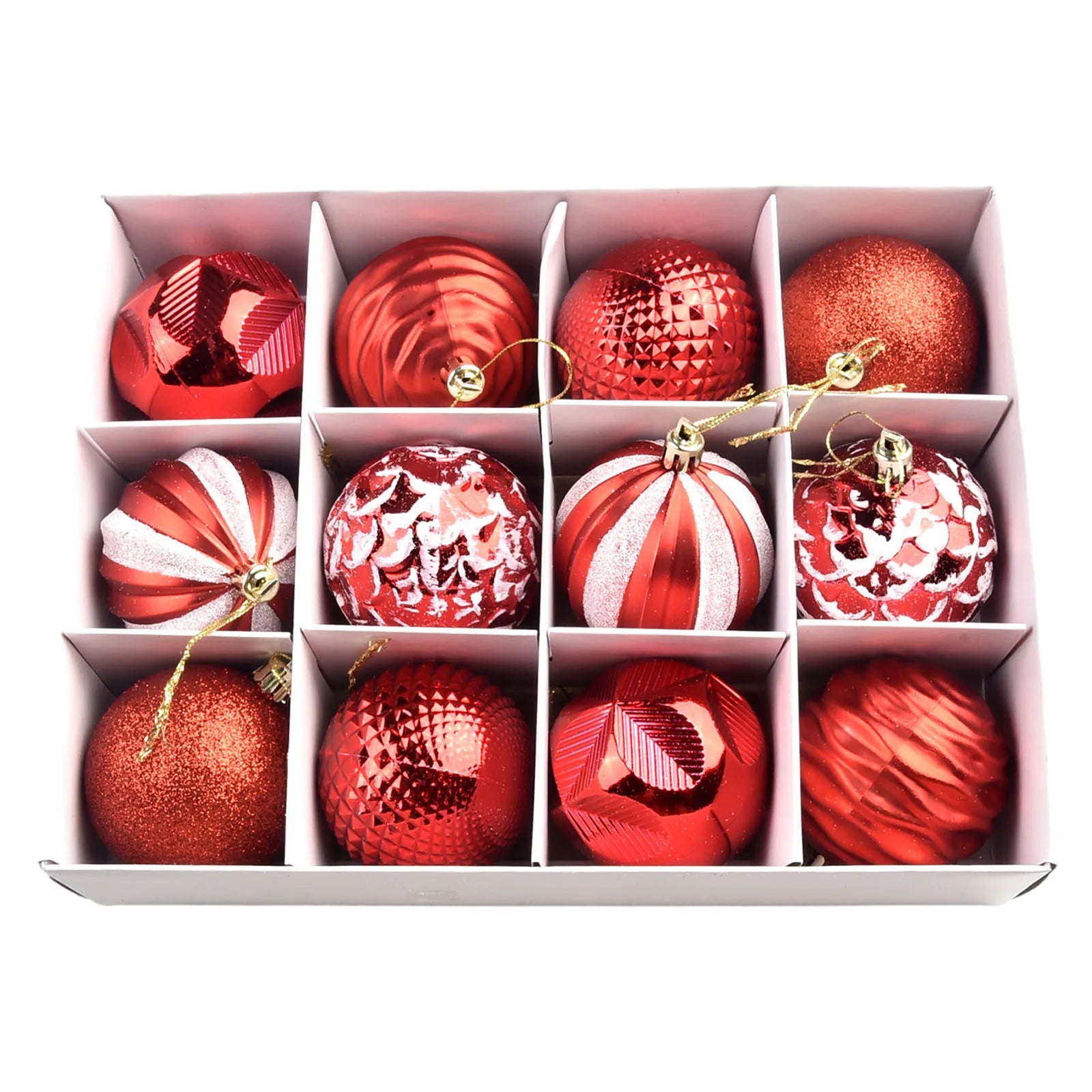 Christmas Decorative Balls Red at a box