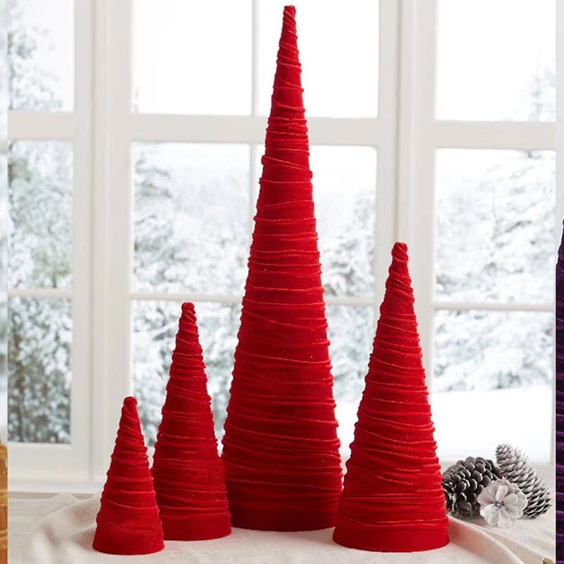 Red Handmade Velvet Christmas Tree