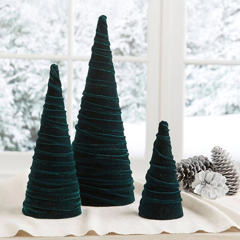 Green Handmade Velvet Christmas Tree