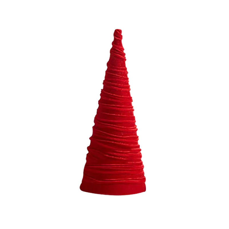 A Red Handmade Velvet Christmas Tree