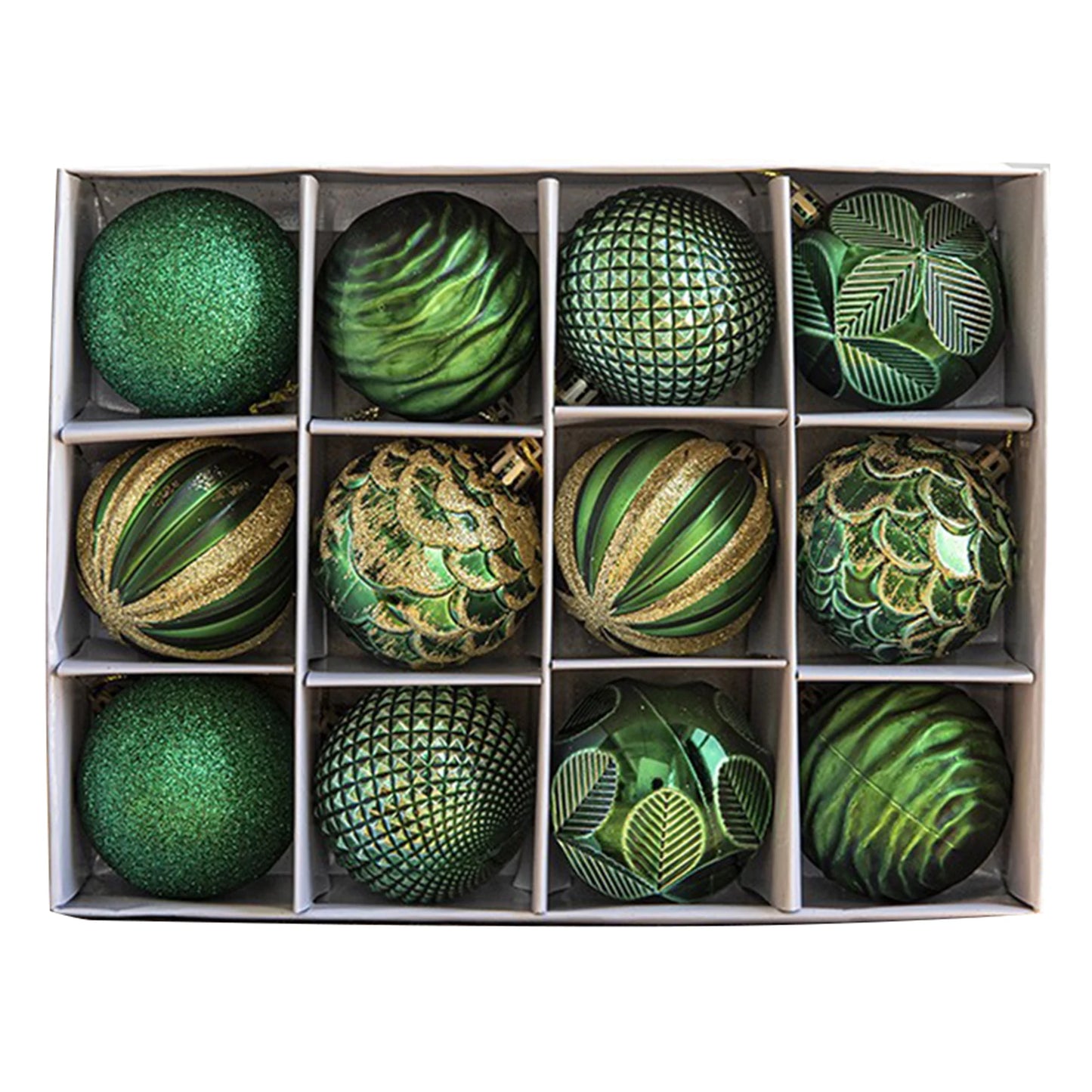 Christmas Decorative Balls Green in a box 